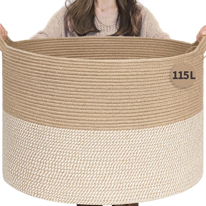 INDRESSME 115L Extra Large Woven Baskets by INDRESSME