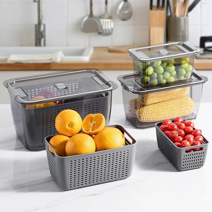 Fresh Fruit Vegetable Storage Containers, 3 Pack Produce Saver Container - Image 6