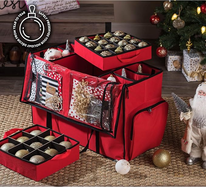 ZOBER All in One Christmas Ornament Storage Box & Decoration Container - Image 2