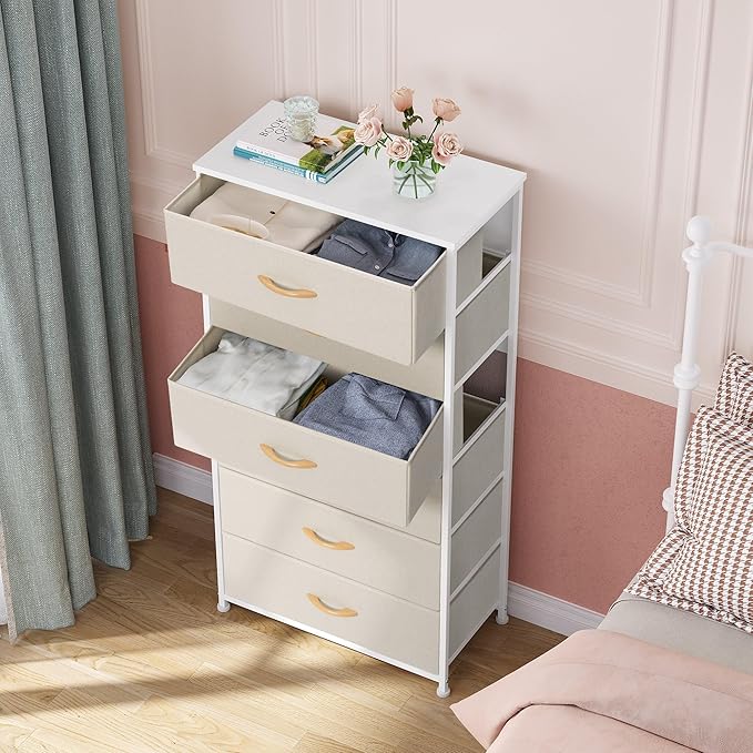 Tall 6-Drawer Wide Fabric Storage Tower Dresser - Image 5