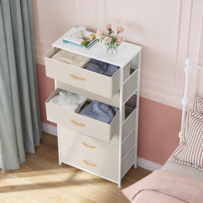 Tall 6-Drawer Wide Fabric Storage Tower Dresser - Image 5