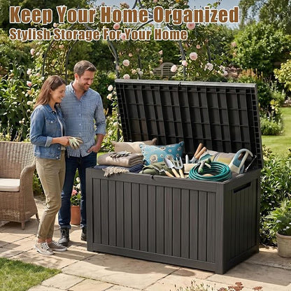 300 Gallon Outdoor Storage Box, Extra Large Resin Deck Box, Waterproof Lockable - Image 7