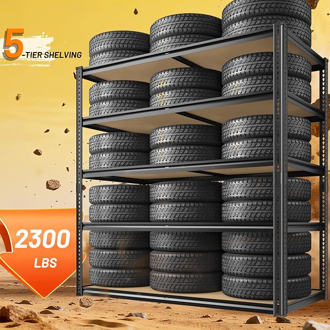 2300LBS Storage Shelves Heavy Duty 5 Tier Garage Storage Shelving, Adjustable - Image 4