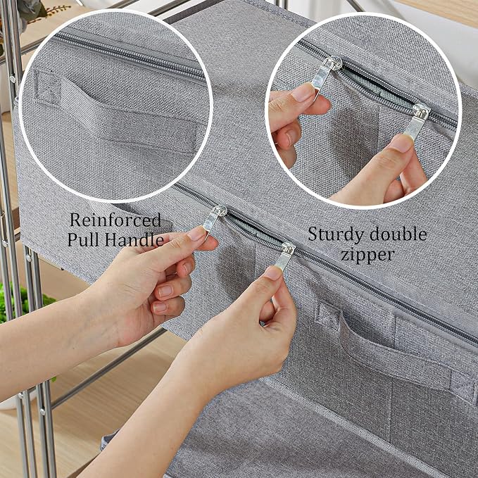 Underbed Storage Box, Foldable Bed Sheet Organizer, Cube Bags Container - Image 5