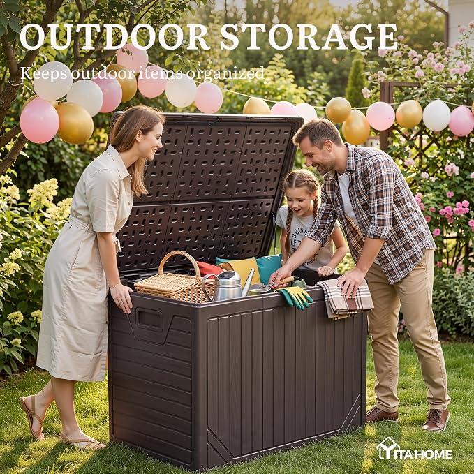 YITAHOME XXL 230 Gallon Extra Large Outdoor Deck Box, Lockable Resin - Image 4