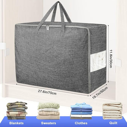 3Pack 105L Extra Large Storage Bags, Folding Comforter Blanket Storage Bags - Image 2