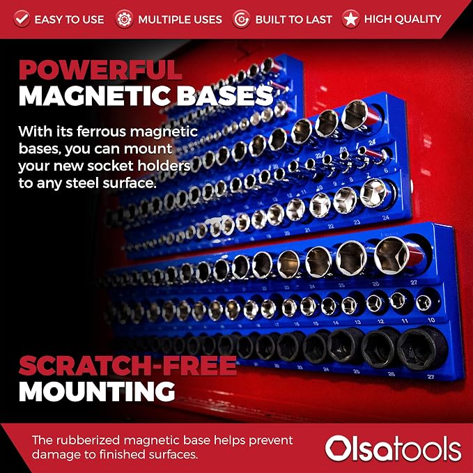 Olsa Tools 3-Row Magnetic Socket Organizer - Image 5