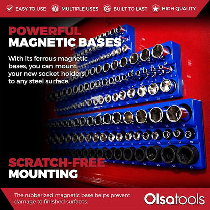 Olsa Tools 3-Row Magnetic Socket Organizer - Image 5