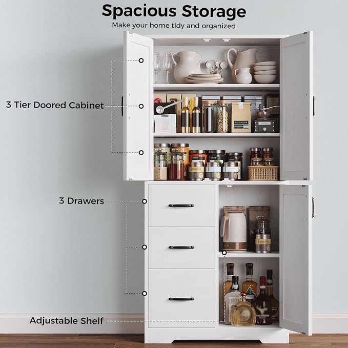 IRONCK Pantry Cabinet, Kitchen Storage Cabinet - Image 4
