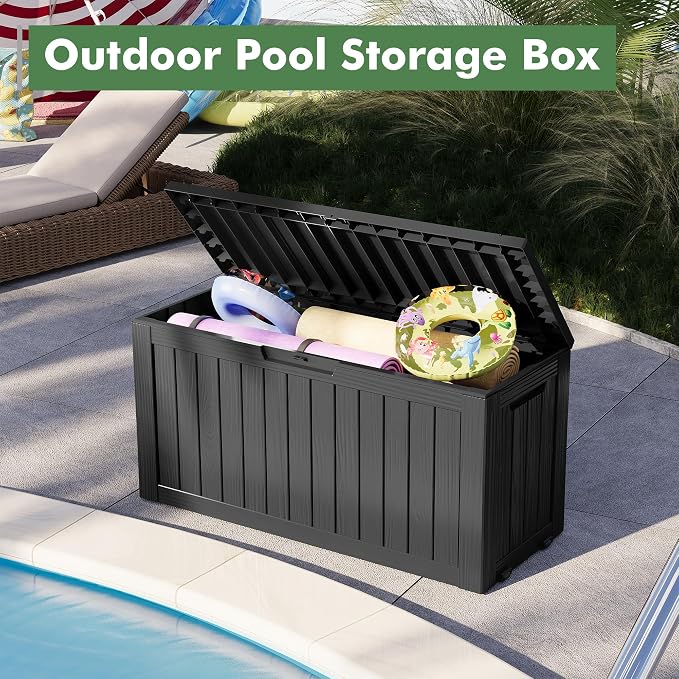 72 Gallon Deck Box Lockable Resin Outdoor Storage Box waterproof Outdoor - Image 4