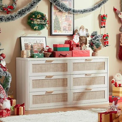 LEYAOYAO Rattan 6 Drawer Dresser - Image 4