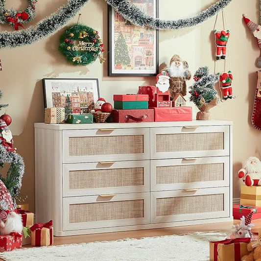 LEYAOYAO Rattan 6 Drawer Dresser by LEYAOYAO-Findtheshiningpointofyourideallife%EF%BC%81