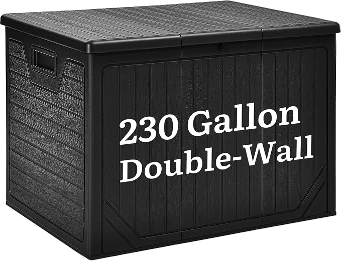 YITAHOME XXL 230 Gallon Extra Large Outdoor Deck Box, Lockable Resin by YITAHOME