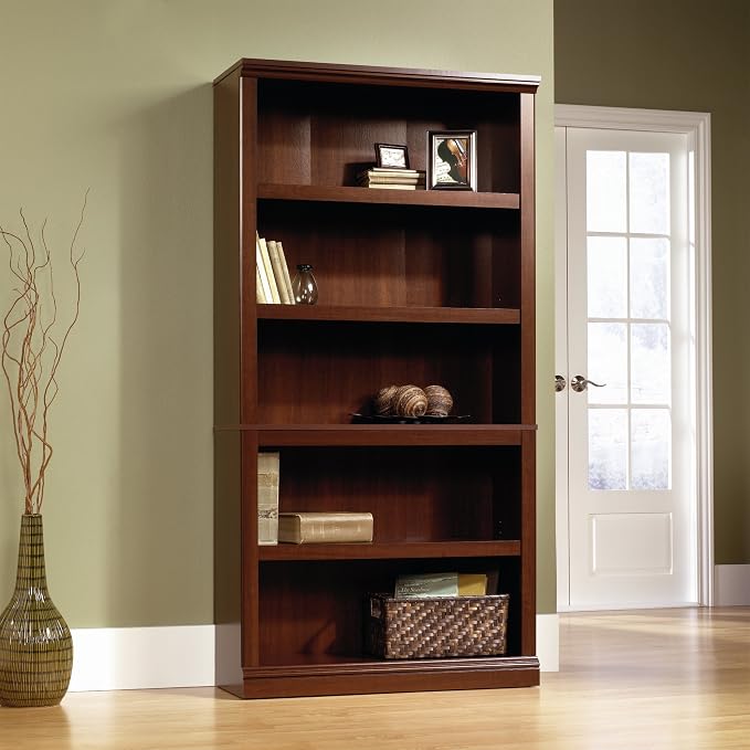 Sauder Miscellaneous Storage 5-Shelf Bookcase/ Book shelf, Select Cherry finish - Image 2