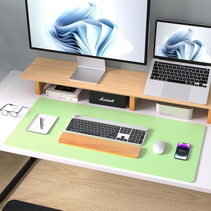 Aothia Leather Desk Pad Protector, Mouse Pad, Office Desk Mat, Non-Slip PU - Image 9