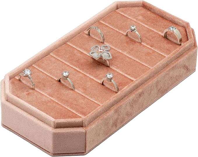 Velvet Ring Organizer Display Tray Jewelry Box Earring Holder Case - Image 2