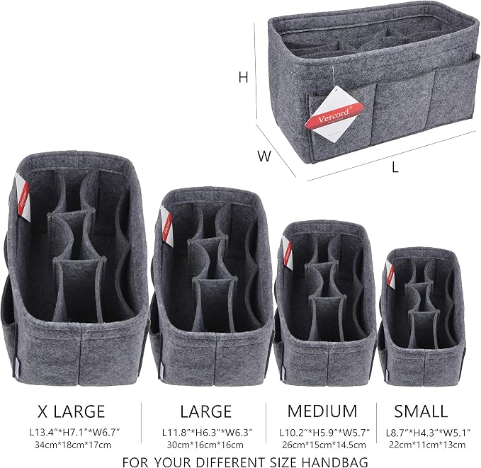 Vercord Felt Purse Organizer Handbag Insert Liner Shaper Bag in Bags - Image 2