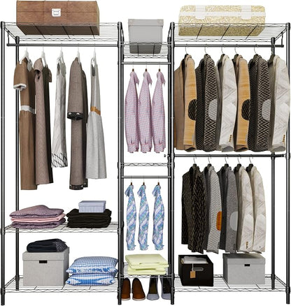 6 Tiers Heavy Duty Clothes Shelf, Metal Garment Rack, Adjustable Garment Rack by Serxis