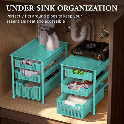 Simple Houseware Stackable 3 Tier Sliding Basket Organizer Drawer - Image 6