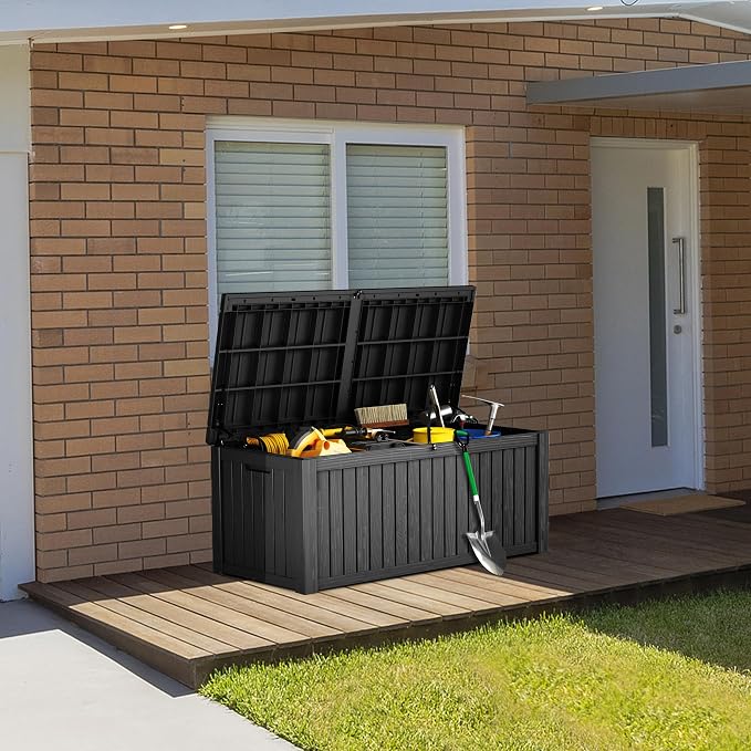 TARKARI 180 Gallon Lockable Resin Deck Box, Waterproof & UV-Resistant Outdoor - Image 5