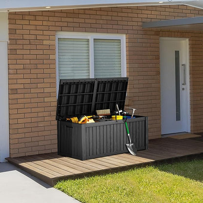 TARKARI 180 Gallon Lockable Resin Deck Box, Waterproof & UV-Resistant Outdoor - Image 5