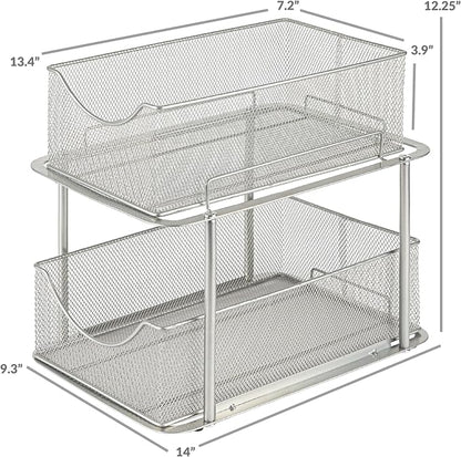 Sorbus 2 Tier Metal Under Sink Organizer - Image 3