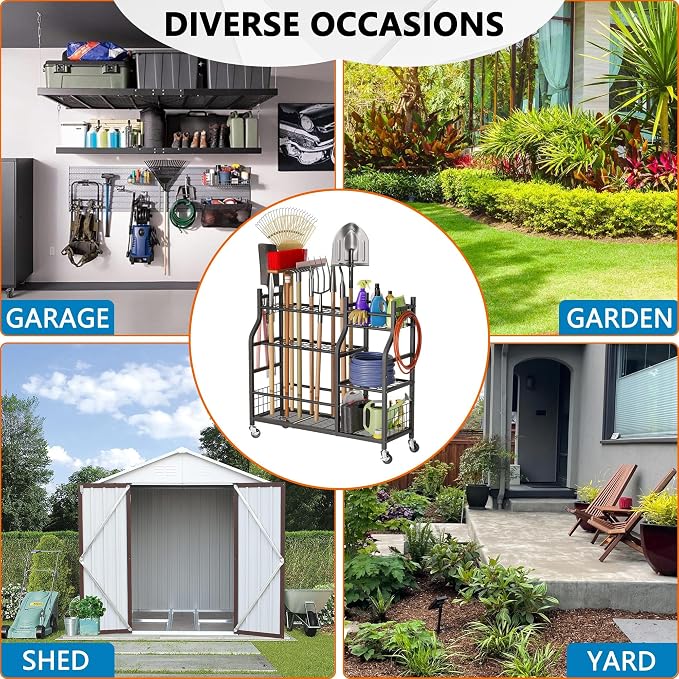 Garden Tool Organizer with Wheels - Image 5