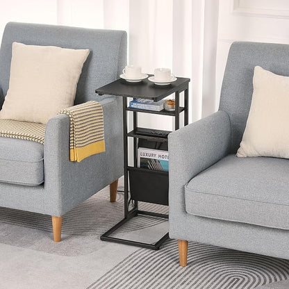 C Shaped End Table with Charging Station, Under Couch Table C-Shaped End Table - Image 9