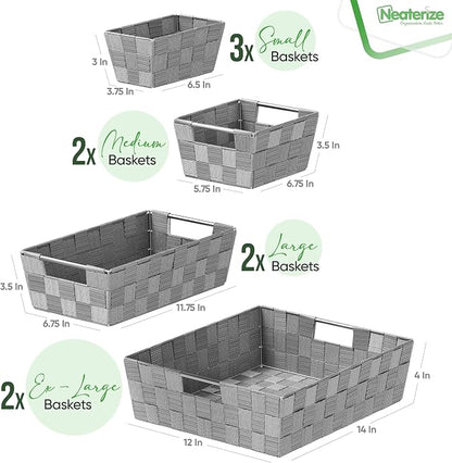 Baskets For Organizing Set Of 9 Dark Grey - Image 2