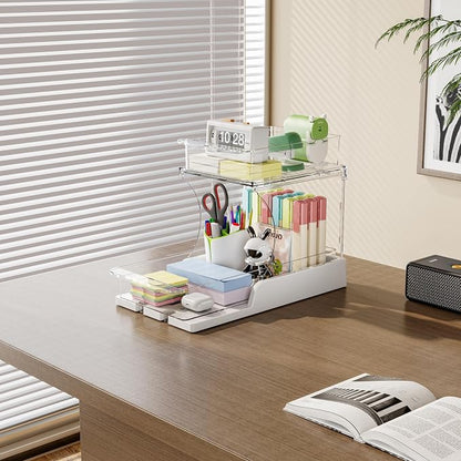 Attelite Makeup Organizer 2-Tier Rotating Design Cosmetics Storage - Image 7