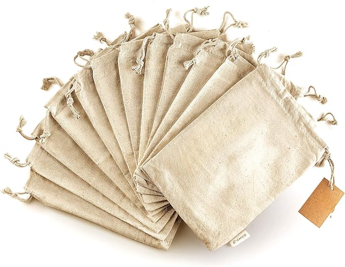 LEAFICO Organic Cotton Reusable Produce Bags by Leafico