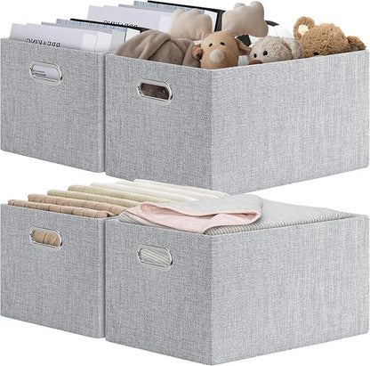 Posprica Closet Organizers and Storage, 4 Pack Large Linen Storage Bins by Posprica