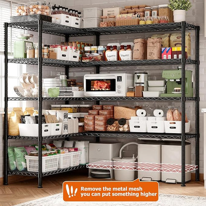 REIBII 1600LBS Storage Shelves 69.8''W Metal Shelving 5 Tier Wire Shelving Unit - Image 5