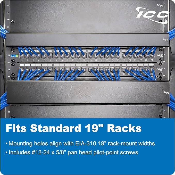 ICC 1U Ring Cable Manager Panel - Image 4