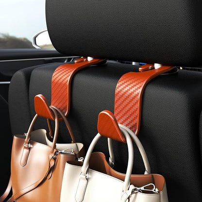 Amooca Car Seat Headrest Hook 4 Pack Hanger Universal Vehicle Car Storage - Image 2