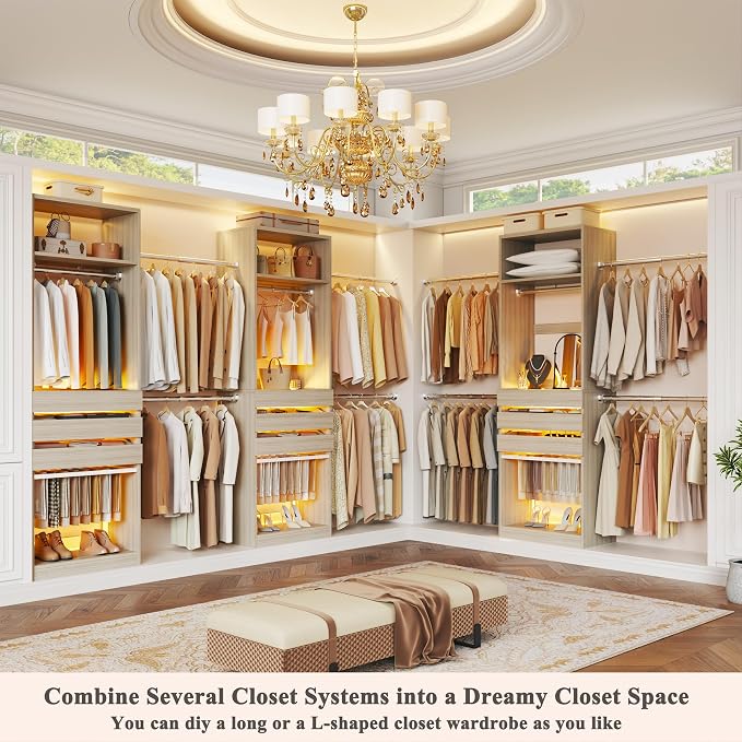 Closet System Set of 2, 5.7-10.4FT Closet Organizer System - Image 2
