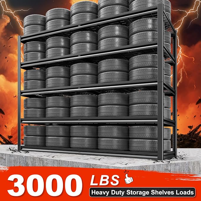 REIBII 78" H Garage Shelving, 5 Tier Storage Shelves Heavy Duty, 3000LBS - Image 3
