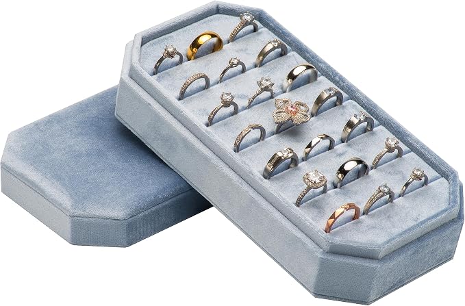 Velvet Ring Organizer Display Tray Jewelry Box Earring Holder Case by COWFEX