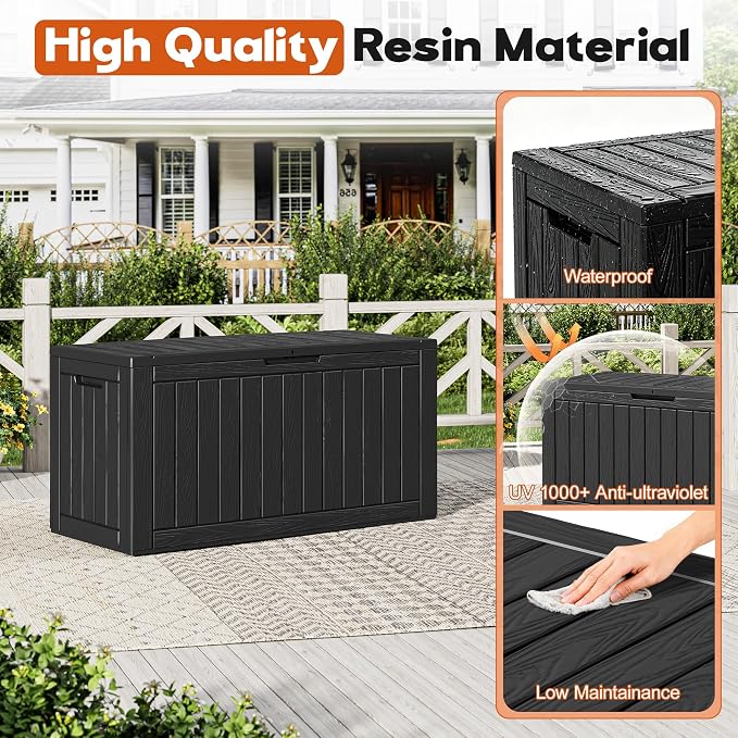 Outdoor Deck Storage Box, Resin Deck Boxes Indoor and outdoor, Waterproof - Image 4