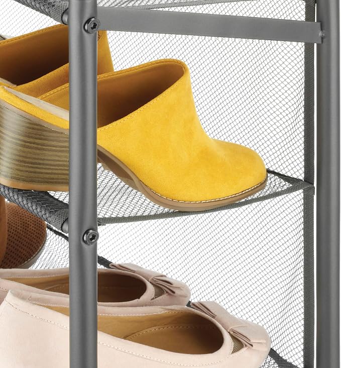 Whitmor Metal & Mesh 4-Tier Shoe Rack, Store up to 12 Pairs of Shoes - Image 7