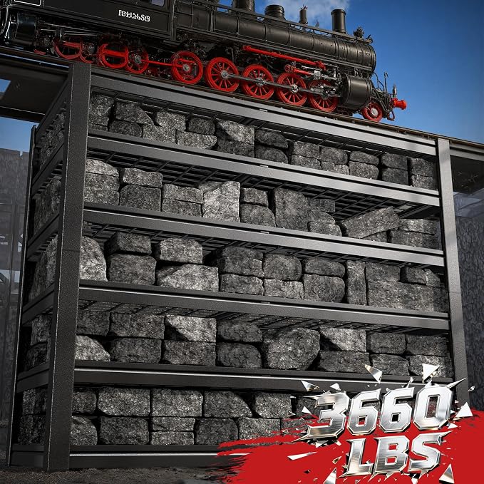 55.1" W Metal Shelving 6 Tier Garage Shelving 3660LBS Storage Shelves - Image 3
