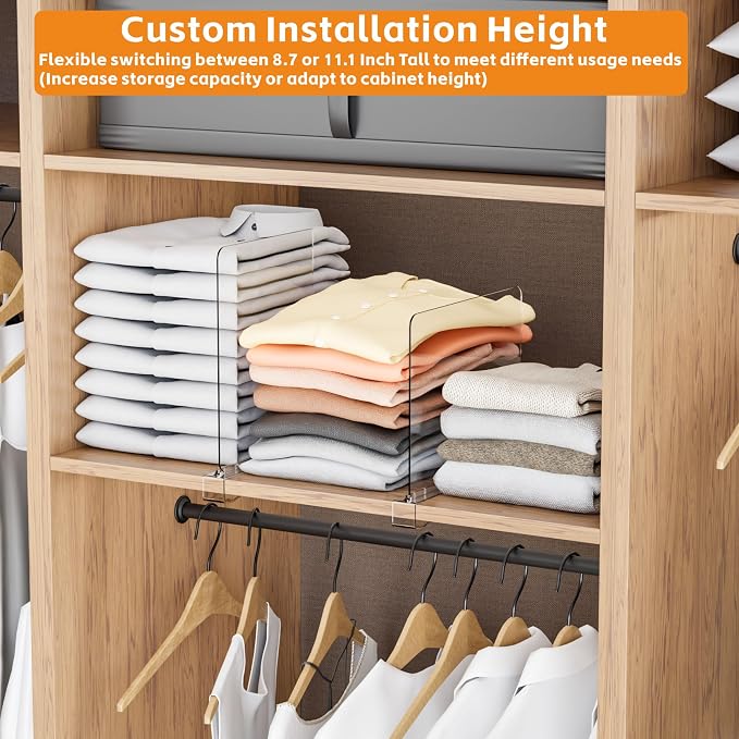Yieach 4 Pack Towel, Purse Organizer and Acrylic Shelf Dividers - Image 2
