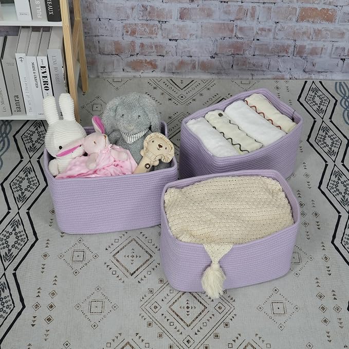 Cotton Rope storage Basket Bins Woven Basket - Image 5