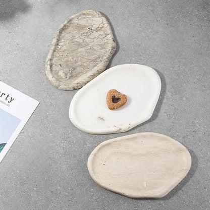 Koville Luxurious White Marble Vanity Tray, Cloud Shape Serving Stone Key Tray - Image 8