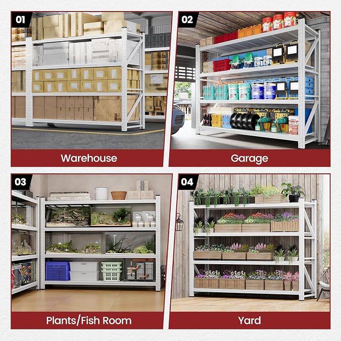 79" Wide Storage Shelves, 7000LBS Garage Shelving Heavy Duty, Standing Shelf - Image 8