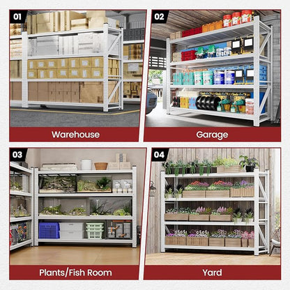 79" Wide Storage Shelves, 7000LBS Garage Shelving Heavy Duty, Standing Shelf - Image 8