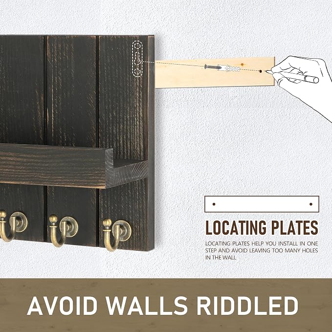 Rebee Vision Pine Wood Key Holder Wall Mount - Image 5