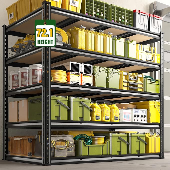 55.1" W Garage Shelves 2230LBS Storage Shelves, 5 Tier Adjustable Metal Shelving - Image 8