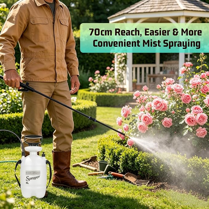 4L Watering Can for Hanging Plants, Adjustable 360° Flexible Nozzle Long Reach - Image 4