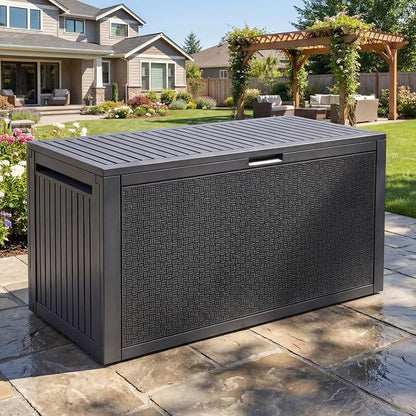 YITAHOME 95 Gallon Outdoor Storage Deck Box, Waterproof Resin Deck Box w/Handles by YITAHOME